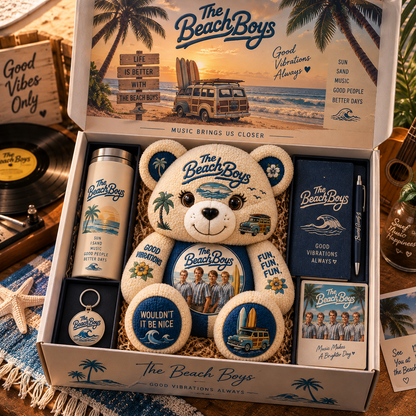 The Beach Boys Bear Custom Shaped Pillow – Good Vibrations Classic Music Fan Gift