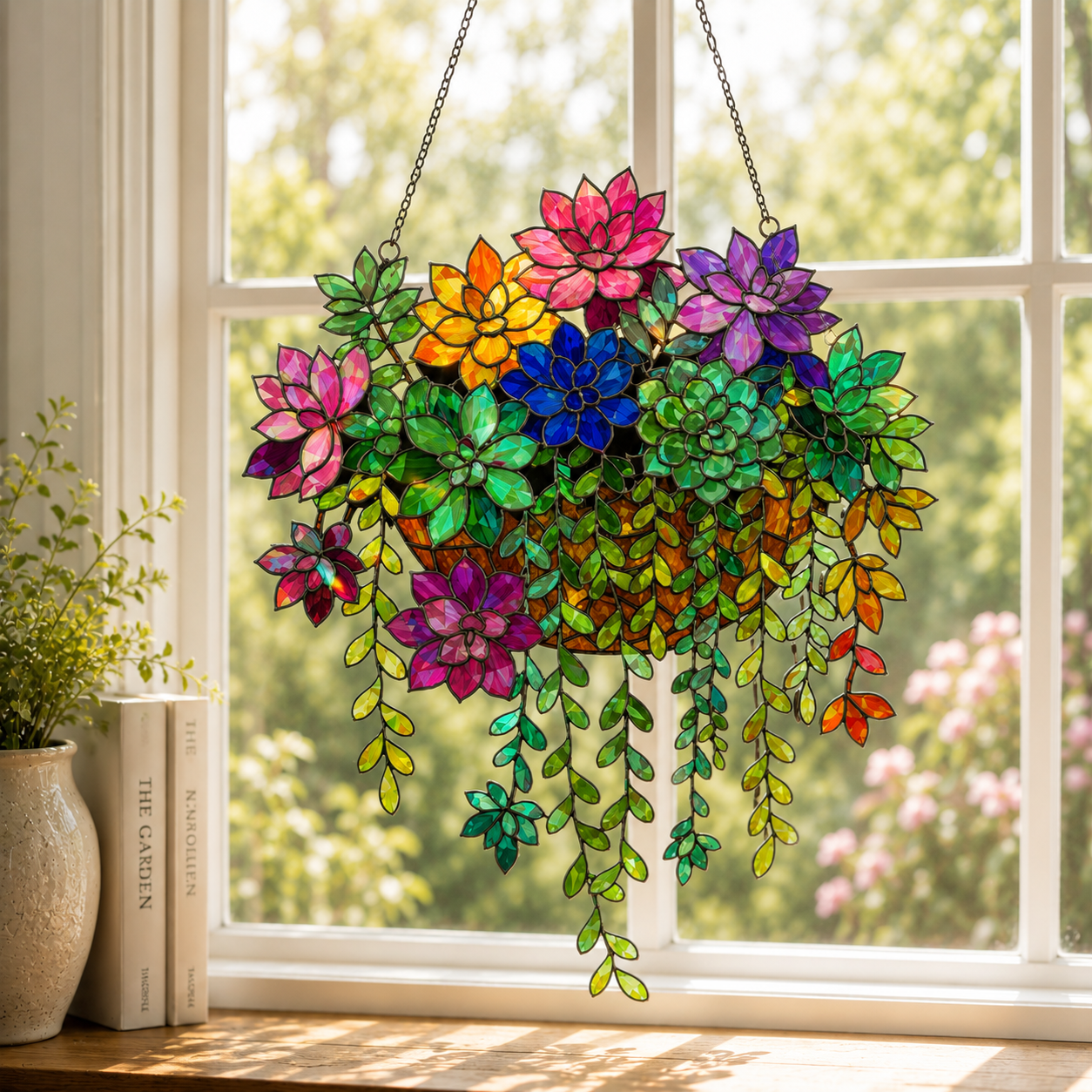 Succulent  Colorful Window Hanging Suncatcher Acrylic