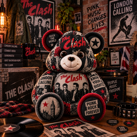 The Clash Bear Custom Shaped Pillow – London Calling Punk Rock Music Fan Gift