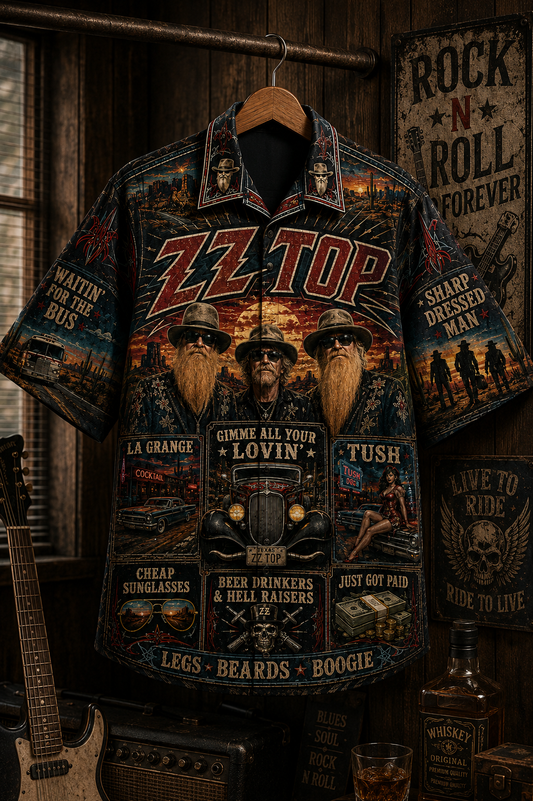 ZZ Top Hawaiian Shirt - Vintage Music Fan Gift