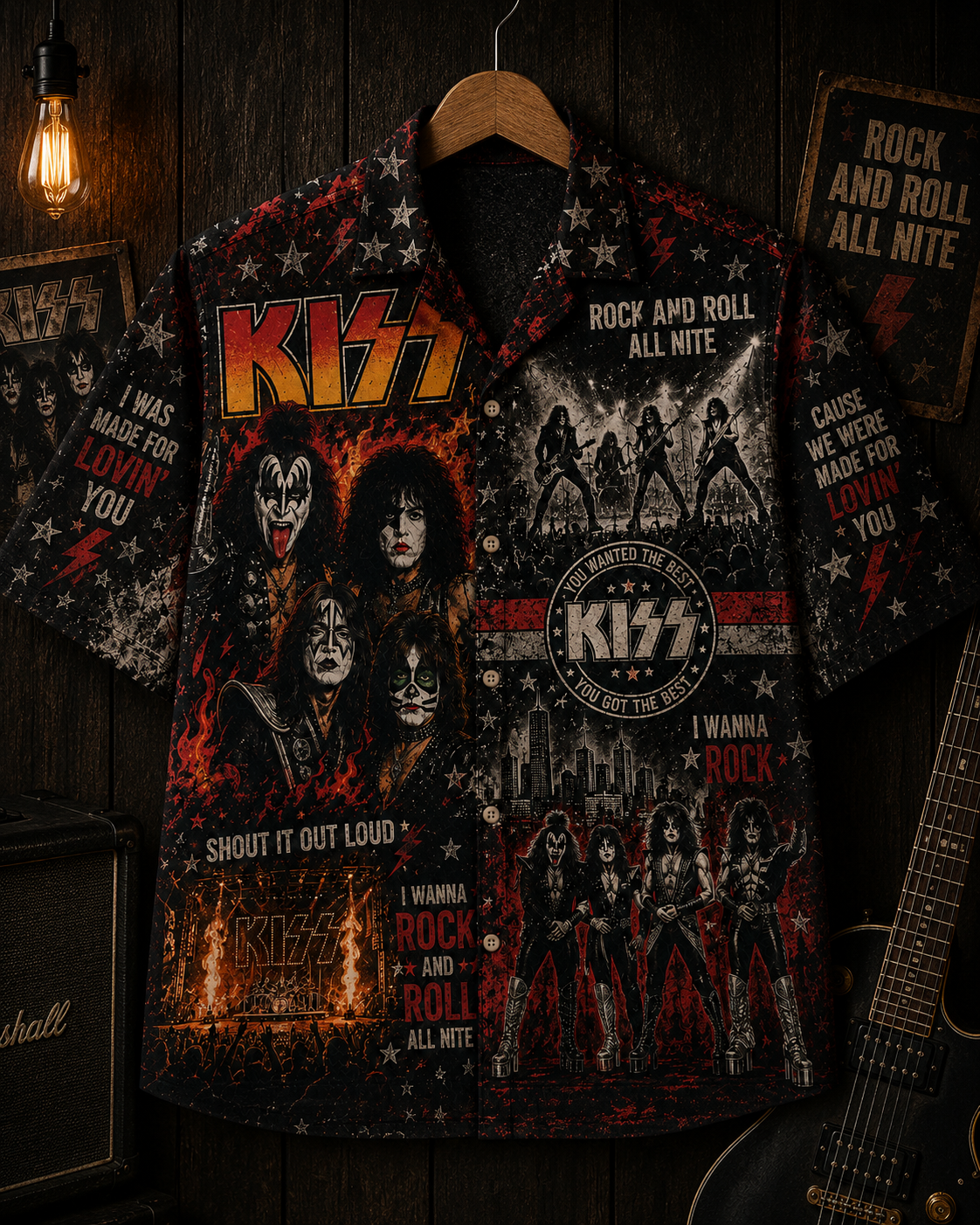 Kiss Band Hawaiian Shirt - Vintage Music Fan Gift 2