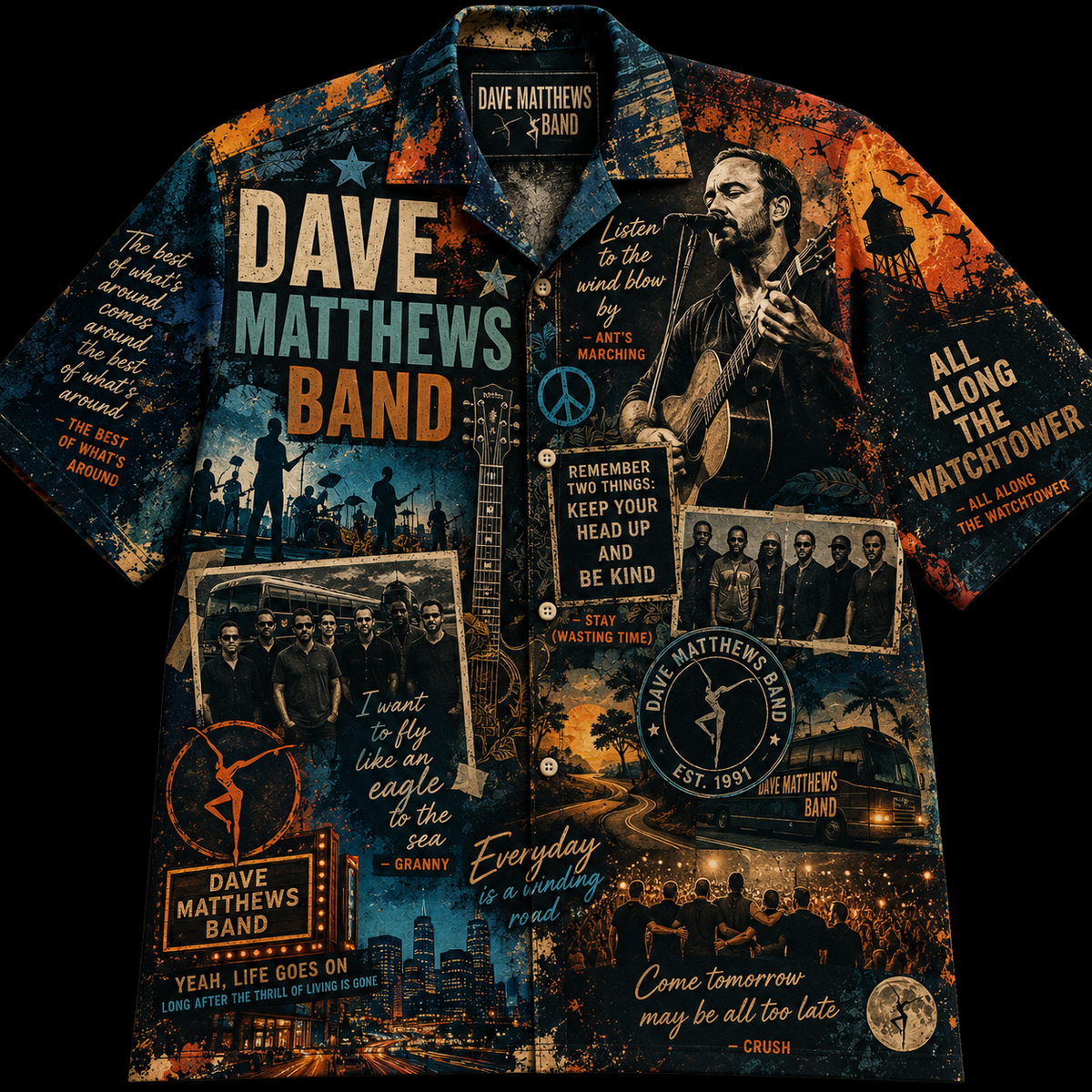 Dave Matthews Band Hawaiian Shirt - Vintage Music Fan Gift 2