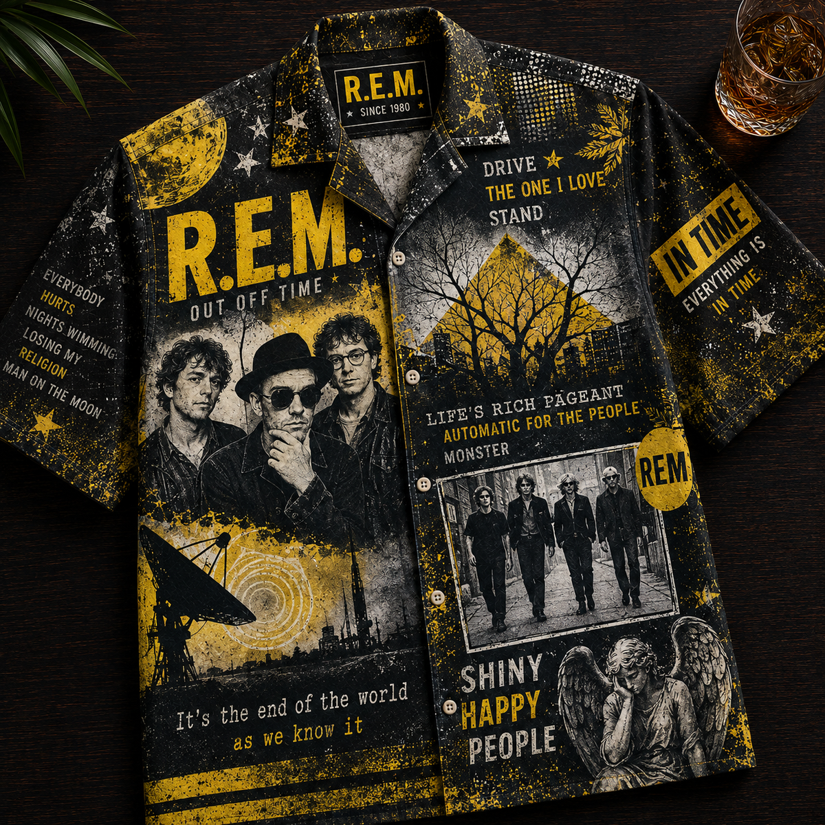 R.E.M Hawaiian Shirt - Vintage Music Fan Gift