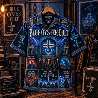 Blue Öyster Cult Hawaiian Shirt – Classic Rock Band All Over Print Shirt