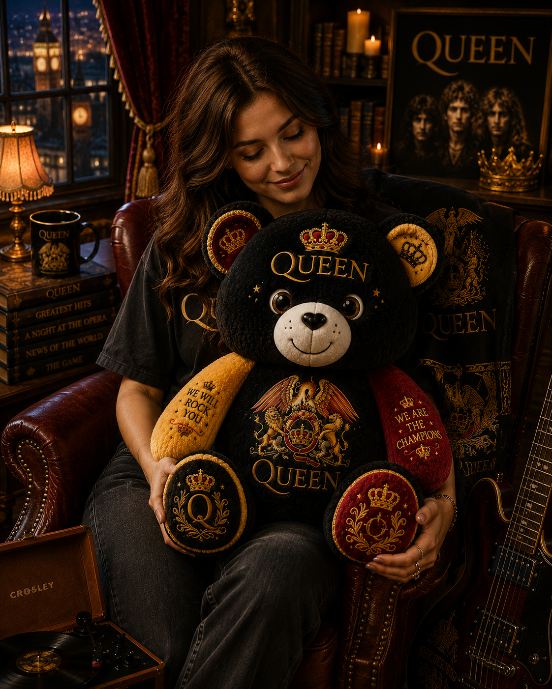 Queen Bear Custom Shaped Pillow – Gift for Classic Music Lover