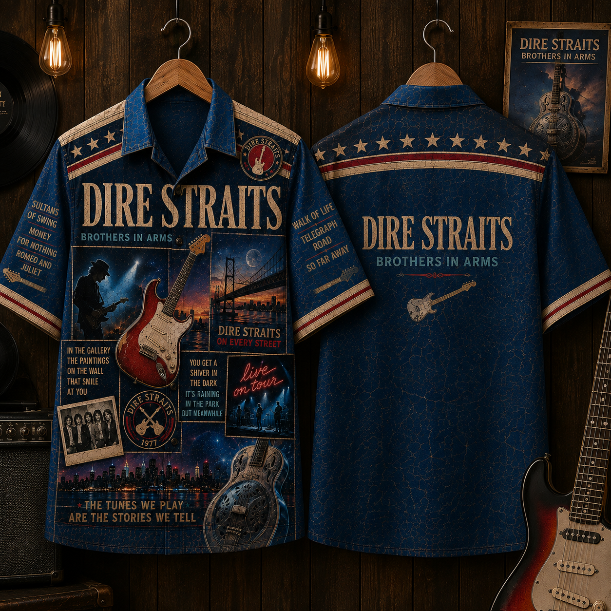 Dire Straits Hawaiian Shirt - Vintage Music Fan Gift