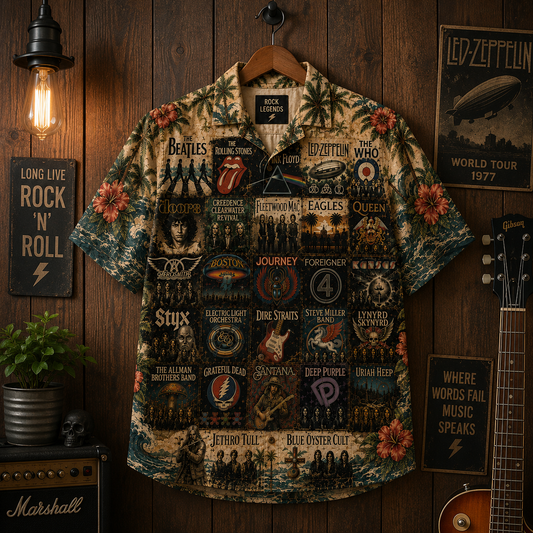 Rock Lovers Hawaiian Shirt - Vintage Music Legend Fan Gift 3