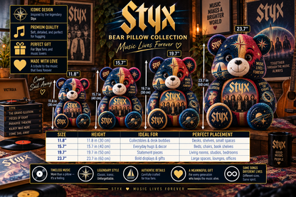 Styx Bear Custom Shaped Pillow – Classic Rock Fan Gift