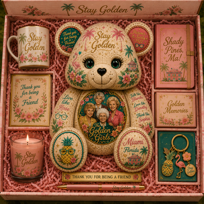 Golden Girls Bear Custom Shaped Pillow – Stay Golden, Thank You for Being a Friend Gift