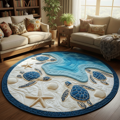 Beautiful Sea Turtle Round Mat