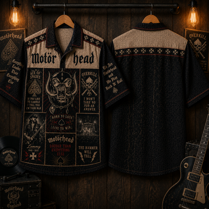 Motohead Hawaiian Shirt - Vintage Music Fan Gift
