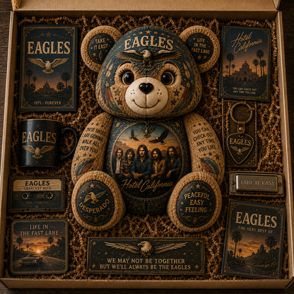 Eagles Hotel California Bear Custom Shaped Pillow – Classic Rock Music Lover Gift