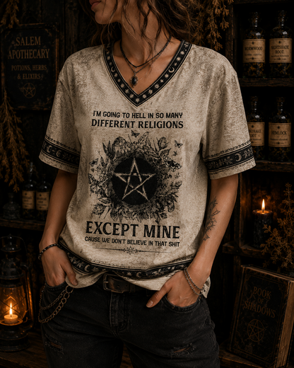 I'm Going To Hell In So Many Different Religions – Witchy Gothic Shirt