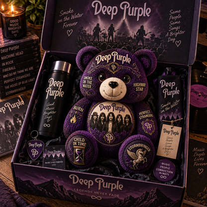Deep Purple Bear Custom Shaped Pillow – Classic Rock Music Fan Gift
