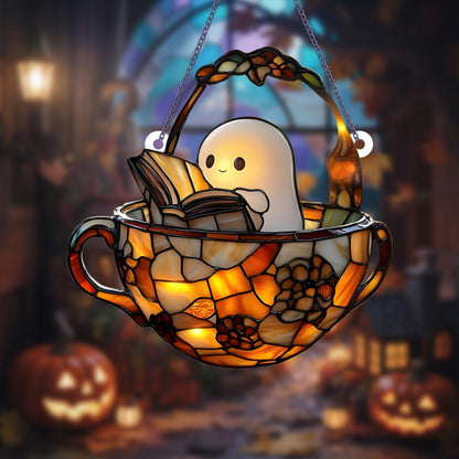 Cute Ghost Stained Glass Acrylic Suncatcher