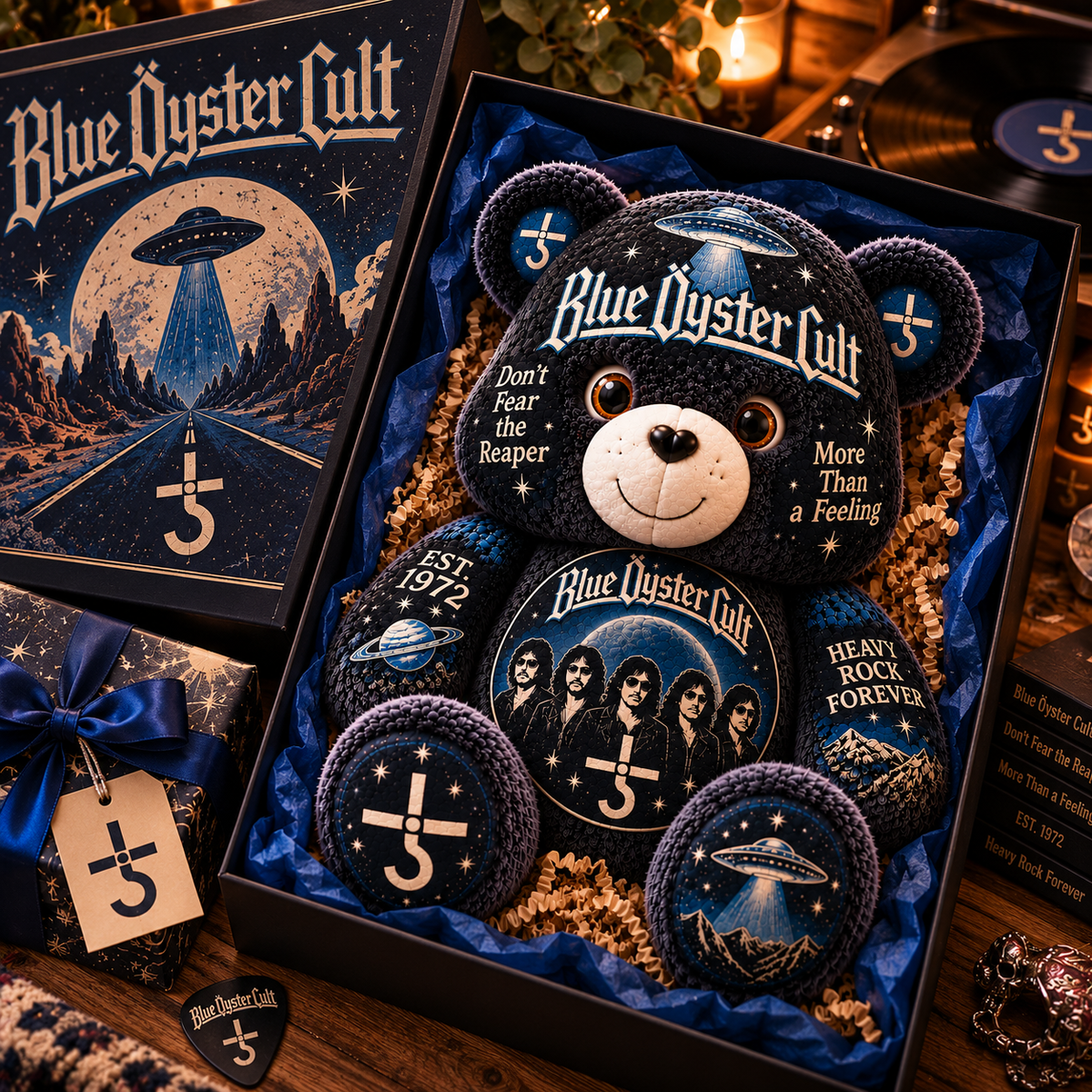 Blue Öyster Cult Custom Shaped Bear Pillow – Don’t Fear the Reaper Classic Rock Inspired Gift for Blue Öyster Cult Fans