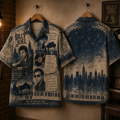 Billy Joel Hawaiian Shirt - Vintage Music Fan Gift
