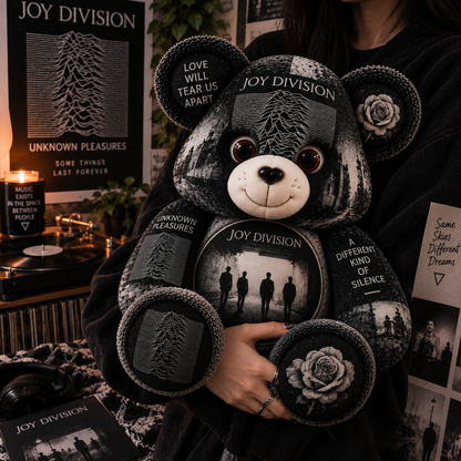 Joy Division Bear Custom Shaped Pillow – Unknown Pleasures Post-Punk Music Fan Gift