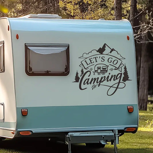 Let's go camping vinyl Sticker