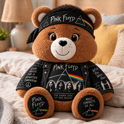 Pink Floyd Custom Shaped Bear Pillow – Classic Rock Music Inspired Gift for Fans