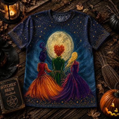 Witch Sisters Hocus Pocus Shirt – Halloween Moonlight Witchy All Over Print