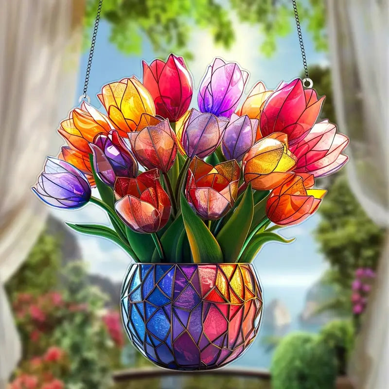 Tulips Flower Acrylic Window Hangings