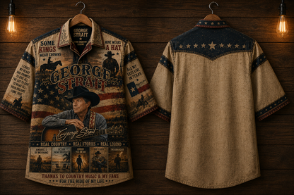 George Strait Hawaiian Shirt - Vintage Music Country Fan Gift