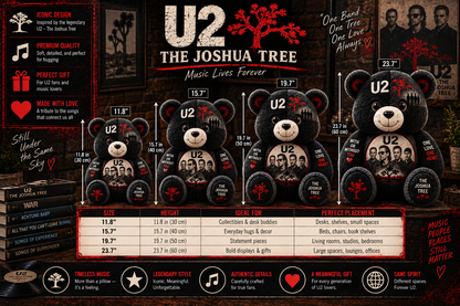 U2 Band Bear Custom Shaped Pillow – Rock Music Legend Gift