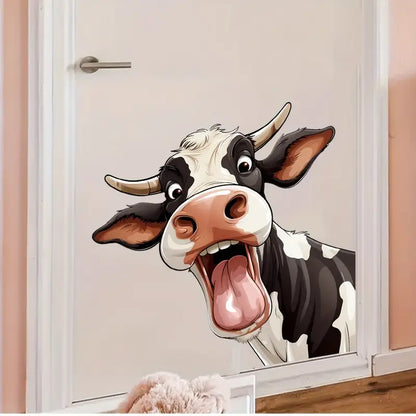 Cartoon Cow Vinyl Sticker