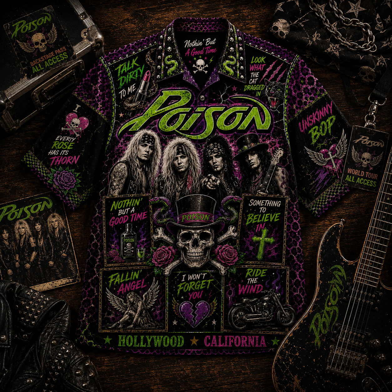 Poison Hawaiian Shirt - Vintage Music Fan Gift