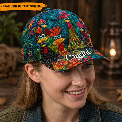 Personalized Crazy Chicken Classic Cap