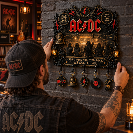 AC/DC Rock N Roll Classic Wall Key Holder – Music Legend Wall Key Rack