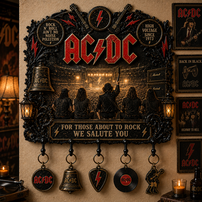 AC/DC Rock N Roll Classic Wall Key Holder – Music Legend Wall Key Rack