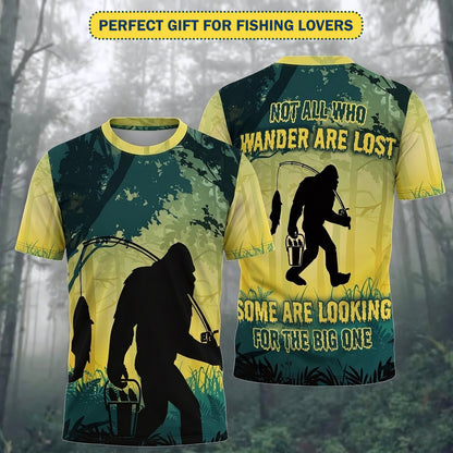 Bigfoot Fishing All Over Print Shirt
