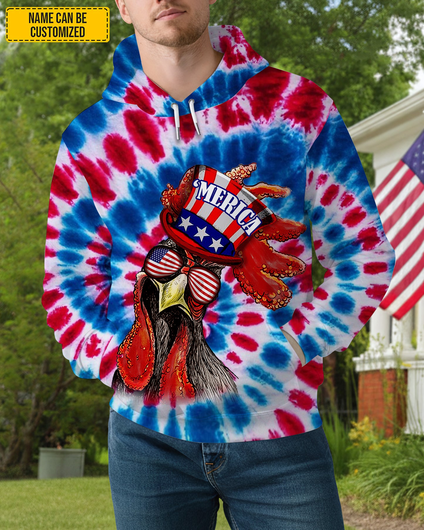 Chicken Rooster Patriotic - Personalized Chicken All Over Print Shirt