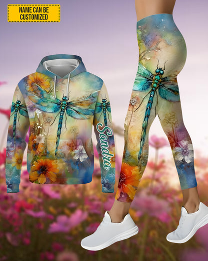 Dragonfly Color - Personalized Hoodie And Leggings