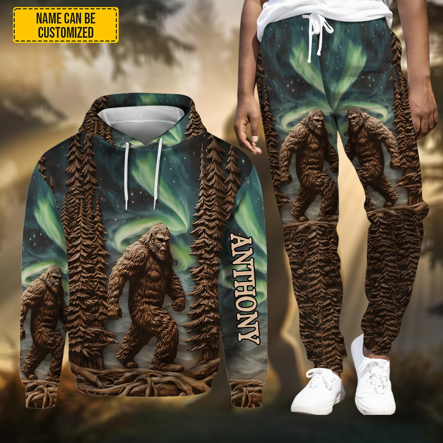 Bigfoot In Jungle – Personalized Hoodie and Sweatpants
