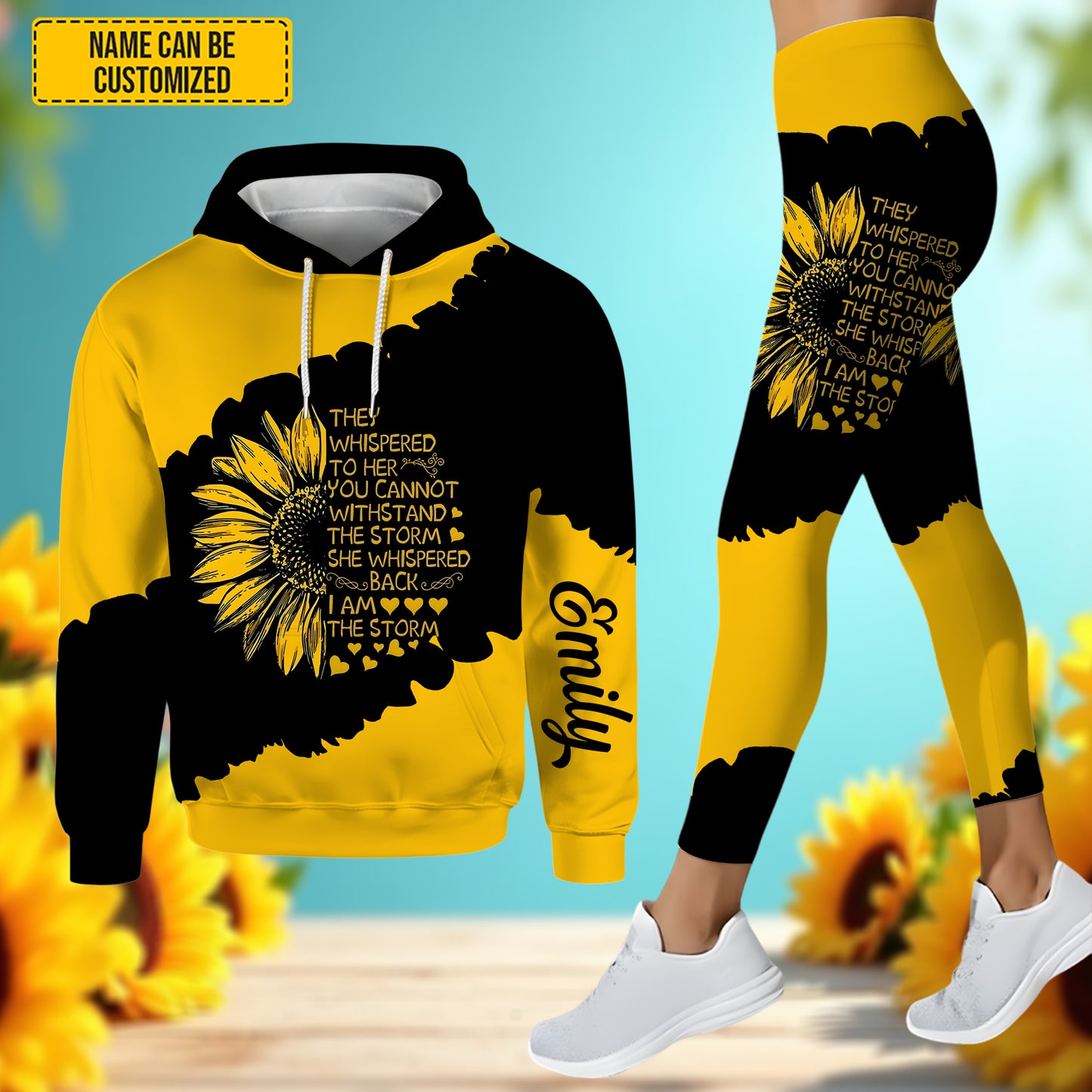 Beautiful Sunflower - Personalized Hoodie and Leggings