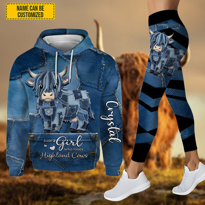 Just A Girl Who Love Cow - Personalized Cow Hoodie and Leggings