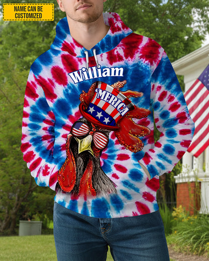 Chicken Rooster Patriotic - Personalized Chicken All Over Print Shirt