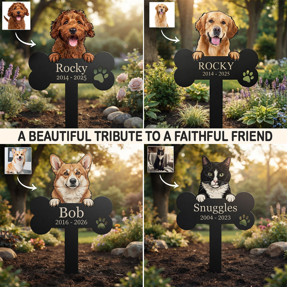 A Beautiful Tribute to a Faithful Friend – Personalized Pet Memorial Garden Stake