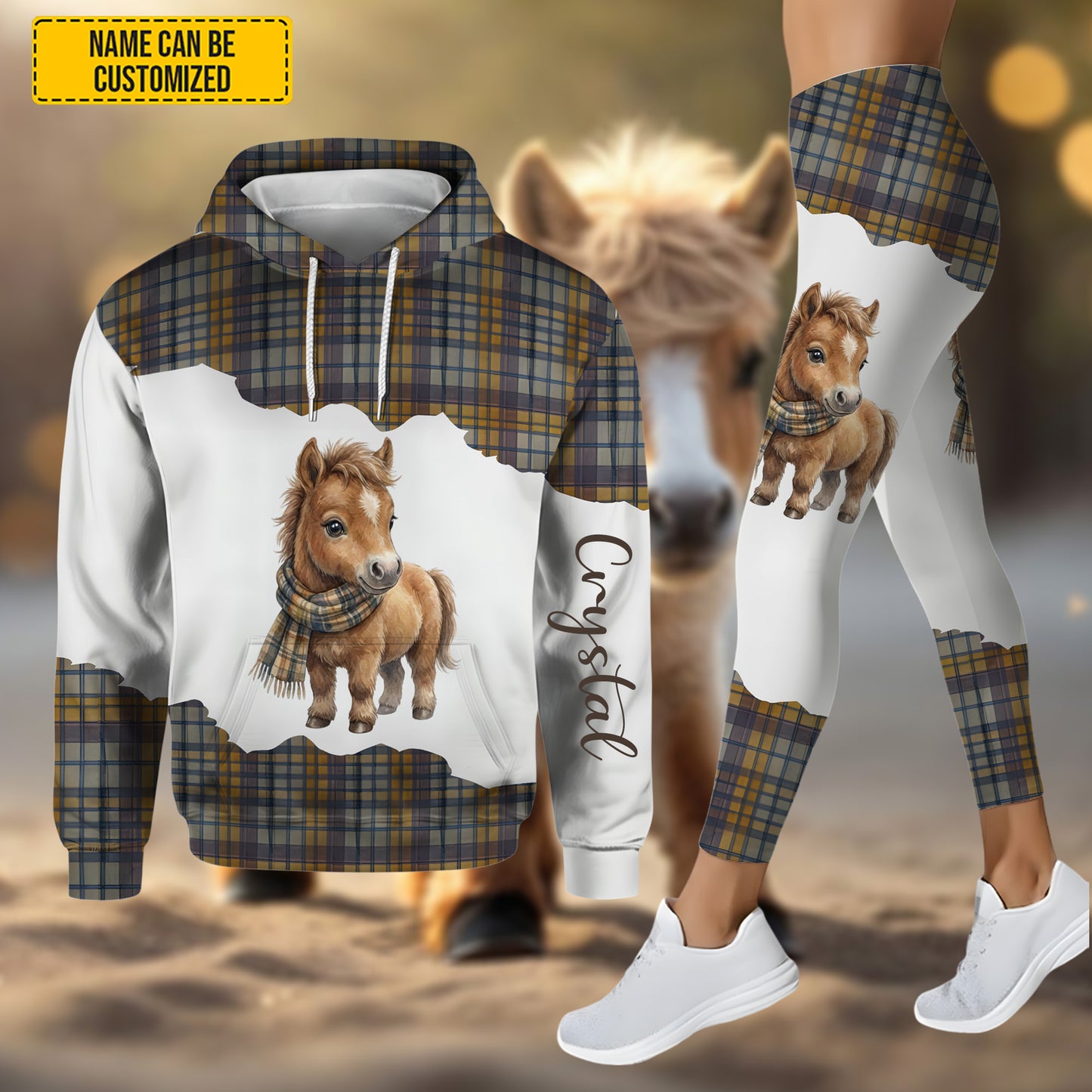 Personalized Cute Horse Hoodie and Leggings