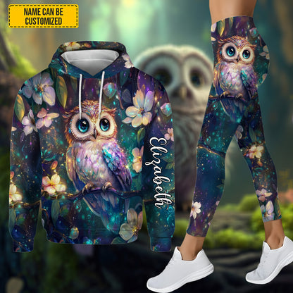 Personalized Beautiful Owl Hoodie and Leggings