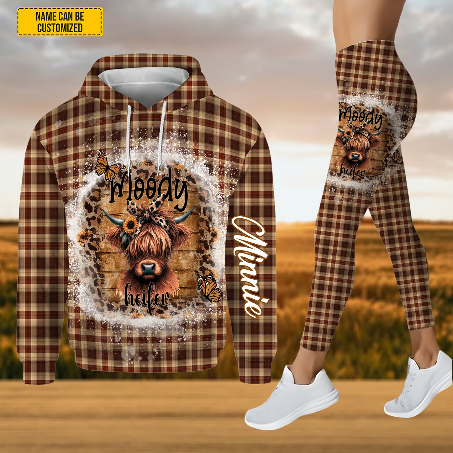 Love Highland Cow - Personalized Hoodie and Leggings