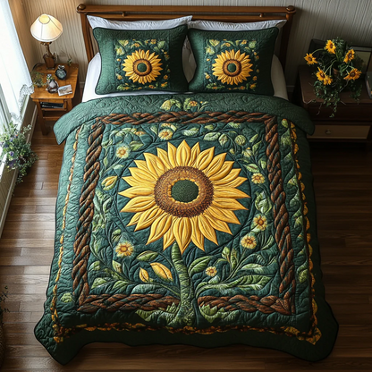 Blooming Sun Quilted Bedding Set
