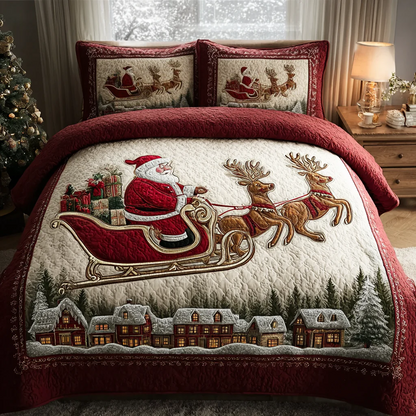 Santa Dream 3-Piece Quilted Bedding Set