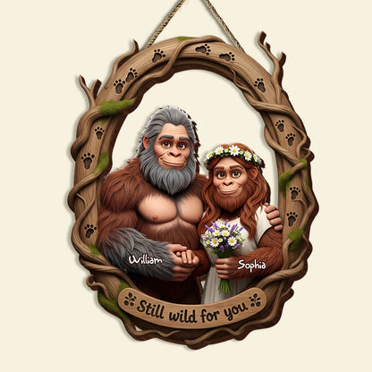 Bigfoot Couple Wood Sign - Personalized Xmas Gifts For Couple