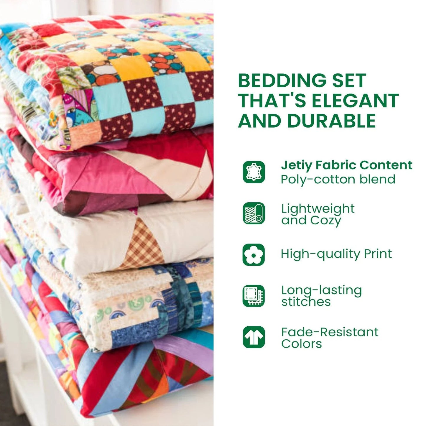 Cat Parade 3-Piece Quilted Bedding Set