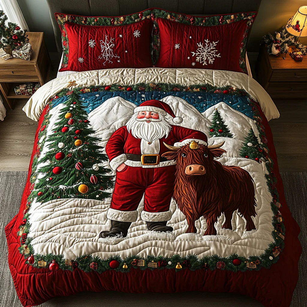 Santa Wish 3-Piece Quilted Bedding Set