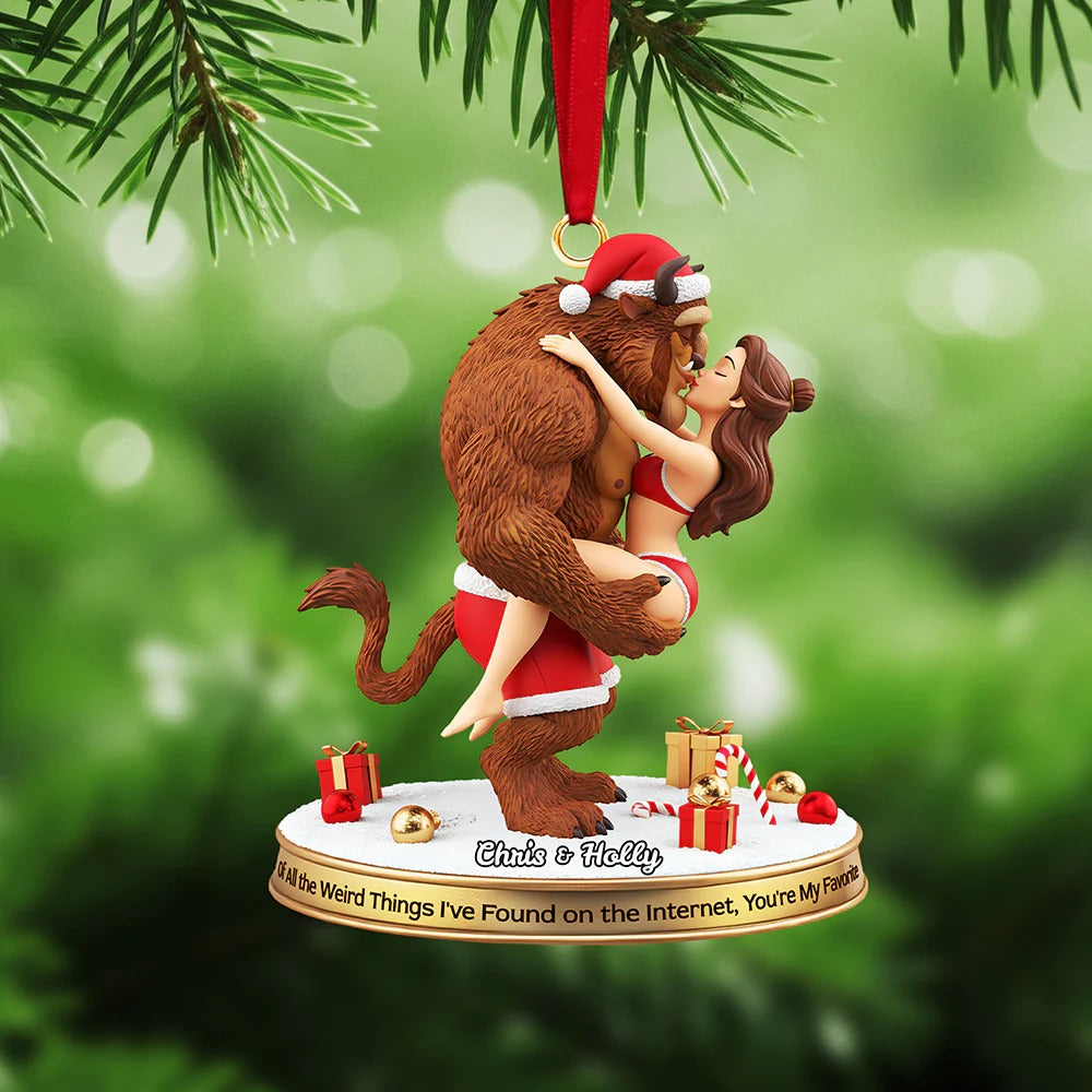 Christmas Romance Couple Ornament - Personalized Gifts For Couple Ornament